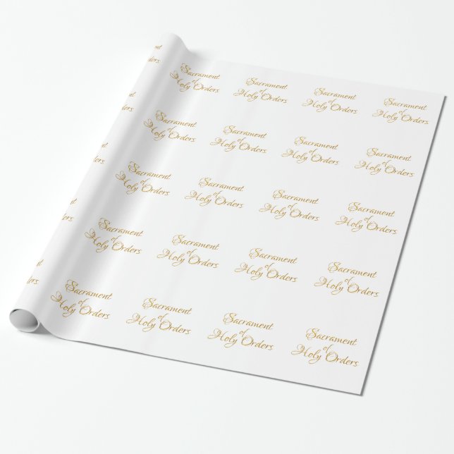 Sacrament of Holy Orders Golden 3D Look Geschenkpapier (Ungerollt)