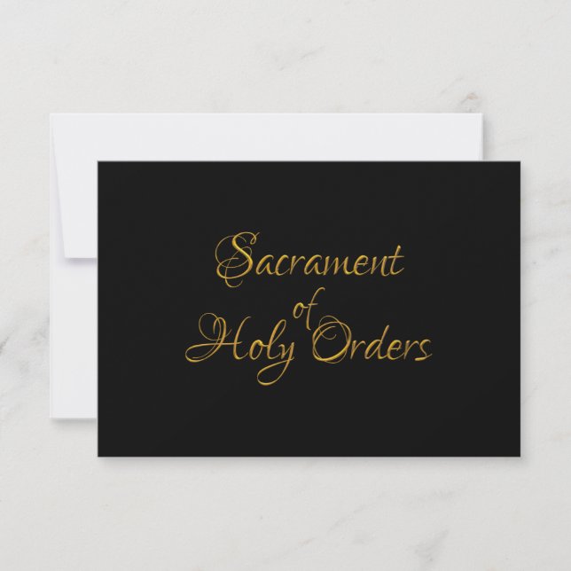 Sacrament of Holy Orders Golden 3D Look RSVP Karte (Vorderseite)