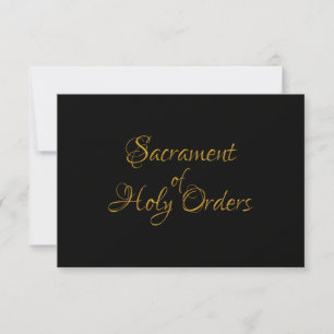 Sacrament of Holy Orders Golden 3D Look RSVP Karte