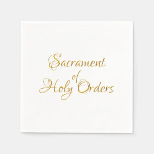 Sacrament of Holy Orders Golden 3D Look Serviette