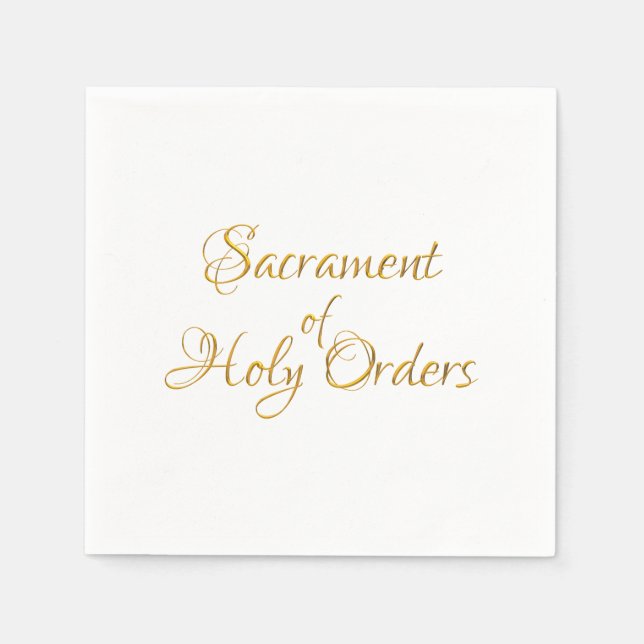 Sacrament of Holy Orders Golden 3D Look Serviette (Vorderseite)
