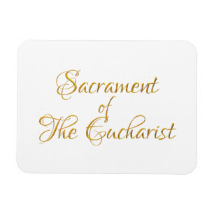 Sacrament of the Eucharist Golden 3D Look Magnet