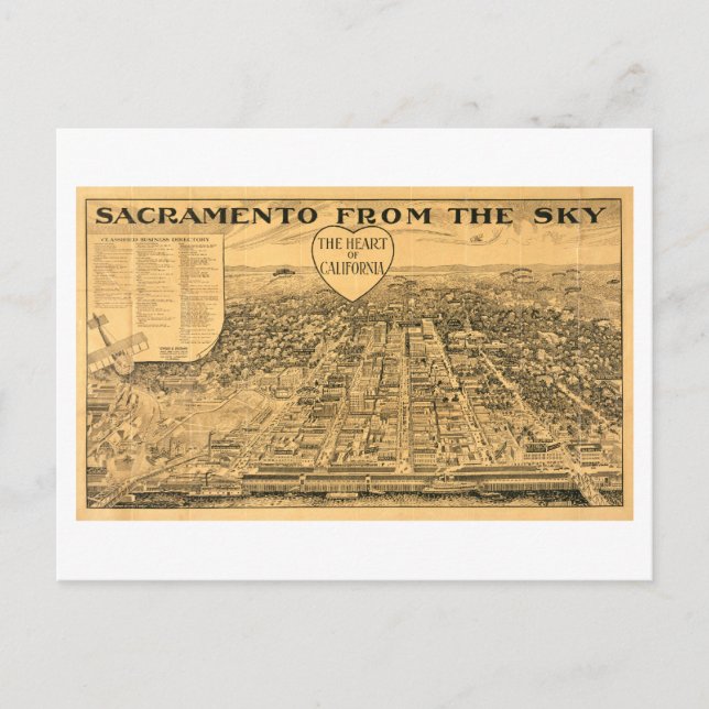 Sacramento aus dem Himmel, 1923 Postkarte (Vorderseite)