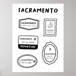 Sacramento - Briefmarke für Reisen   Minimalistisc Poster