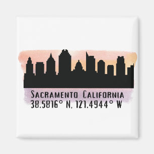 Sacramento CA City Skyline Magnet