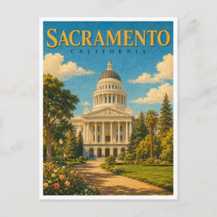 Sacramento California Capitol Dome GeoSaga Postkarte