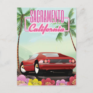 Sacramento California Reiseplakat Postkarte