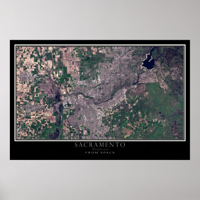 Sacramento California Satellite Poster Map (Vorne)