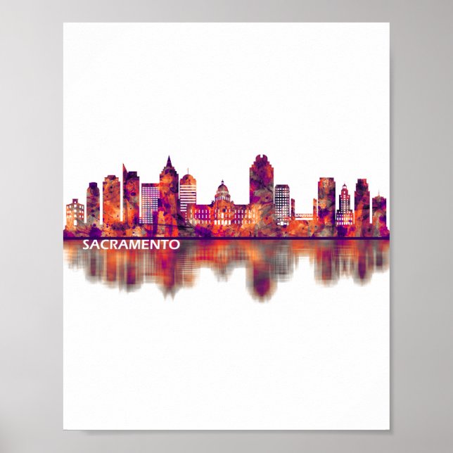 Sacramento California Skyline Poster (Vorne)