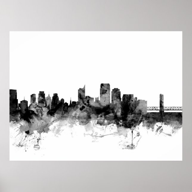 Sacramento California Skyline Poster (Vorne)