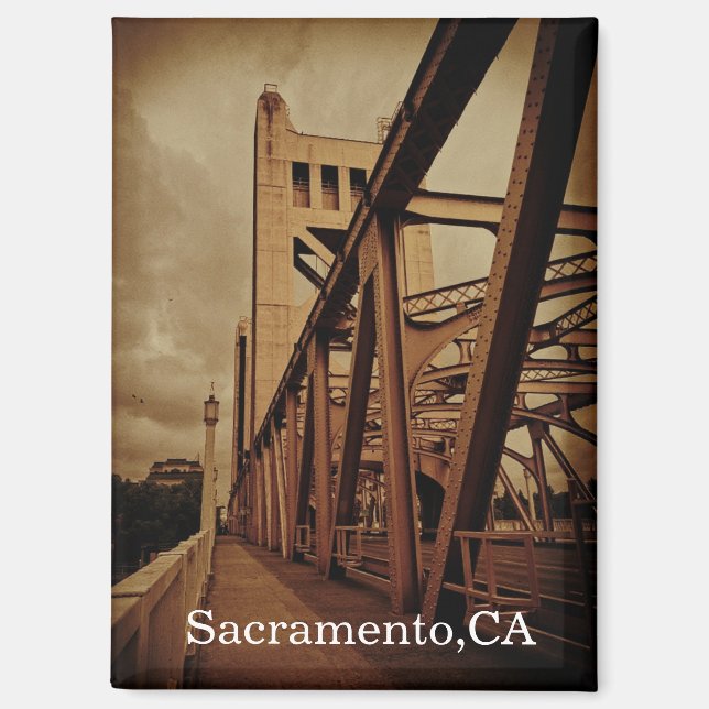 Sacramento California Tower Bridge Magnet (Vorderseite)