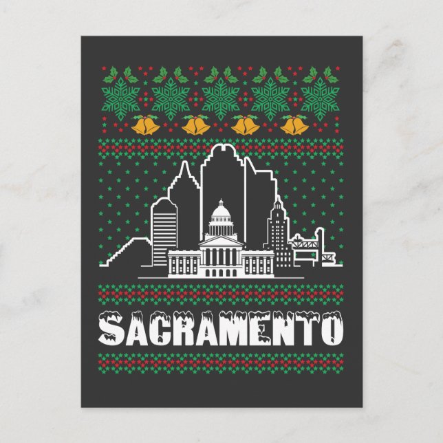 Sacramento California Ugly Christmas Postkarte (Vorderseite)