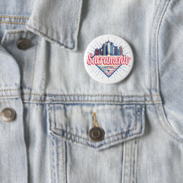 Sacramento California United Staaten Skyline USA Button