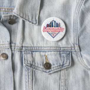 Sacramento California United Staaten Skyline USA Button