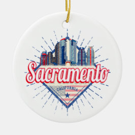 Sacramento California United Staaten Skyline USA Keramik Ornament