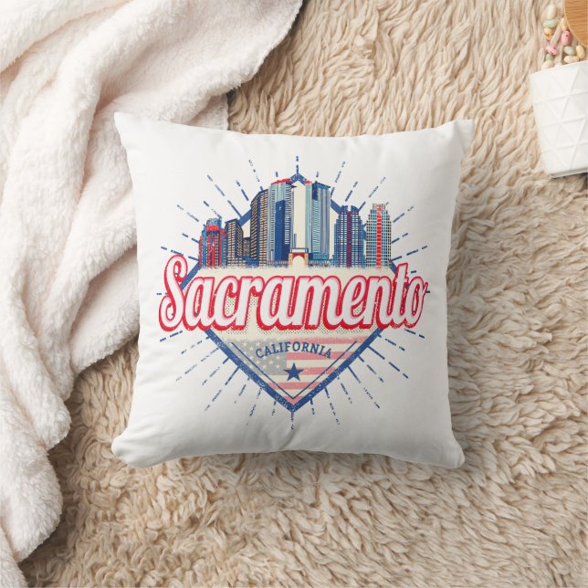 Sacramento California United Staaten Skyline USA Kissen (Decke)