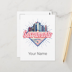 Sacramento California United Staaten Skyline USA Postkarte