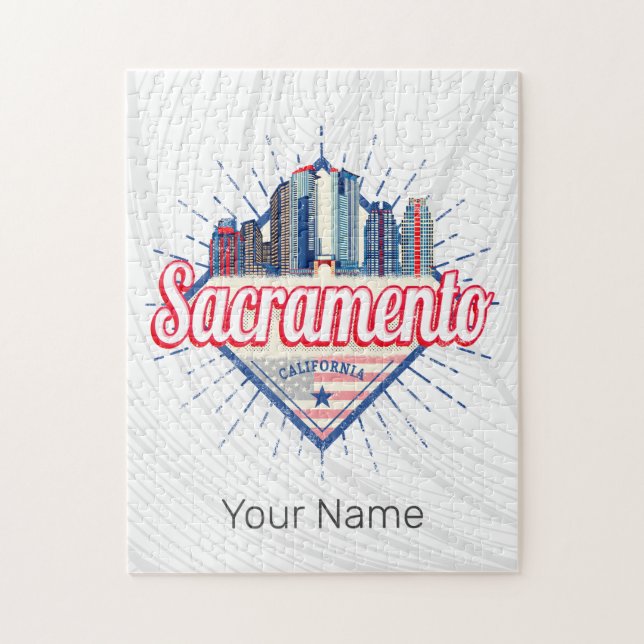 Sacramento California United Staaten Skyline USA Puzzle (Vertikal)