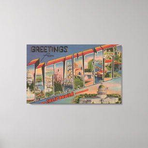 Sacramento, CaliforniaLarge Buchstabe-Szenen 2 Leinwanddruck