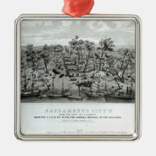 Sacramento City, Kalifornien Silbernes Ornament