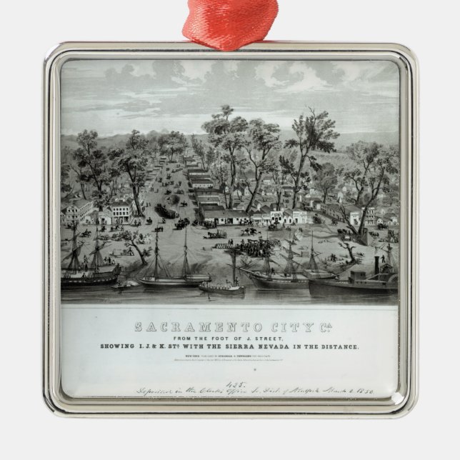 Sacramento City, Kalifornien Silbernes Ornament (Vorne)
