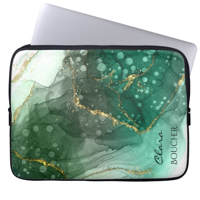 Sacramento Green Watercolor Tinte benutzerdefinier Laptopschutzhülle (Vorderseite)