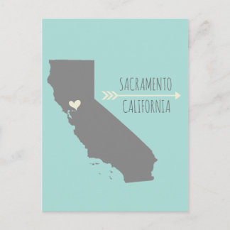 Sacramento, Kalifornien Herz Postkarte