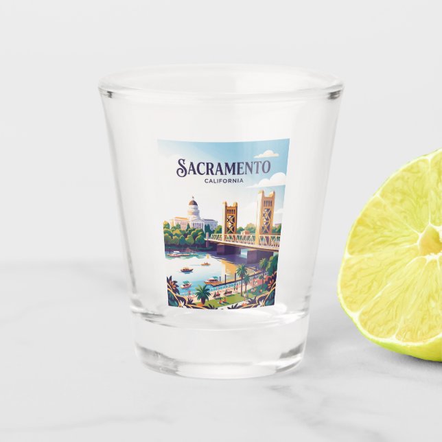 Sacramento Kalifornien Schnapsglas (Vorderseite)