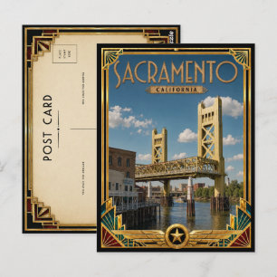 Sacramento Kalifornien Vintage Art Deco Golden Age Postkarte