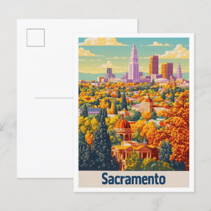 Sacramento Kalifornien Vintage-Reiseillustration Postkarte