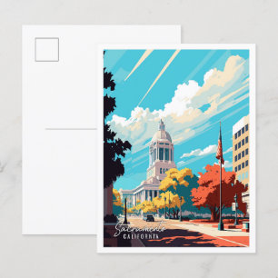 Sacramento Kalifornien Vintage-Reiseillustration Postkarte