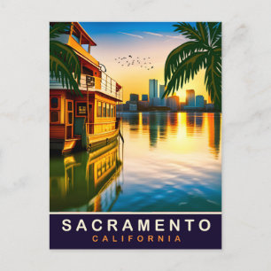 Sacramento, Kalifornien, Wasserfront, Reisen Postkarte