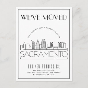 Sacramento Modern Deco   Adressänderung Ankündigungspostkarte