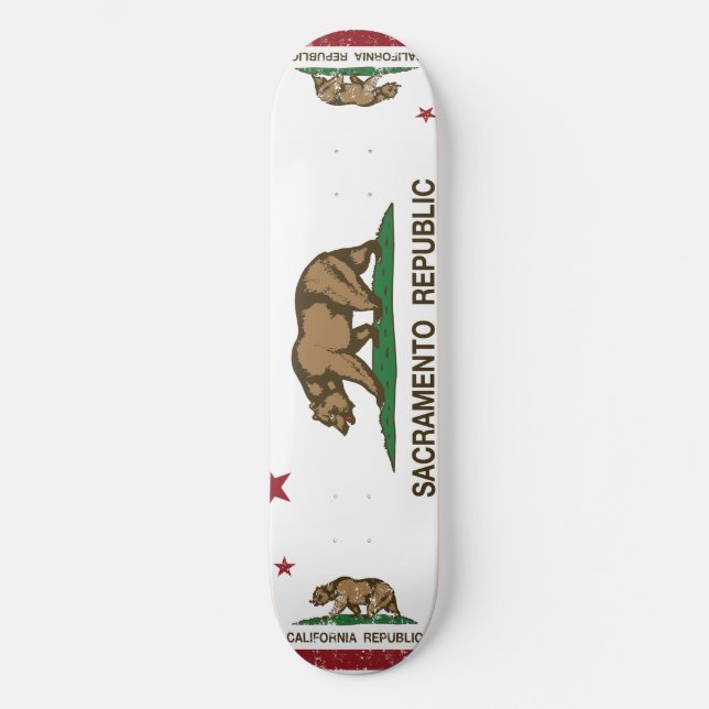 Sacramento-Republik-Flagge Skateboard (Vorderseite)