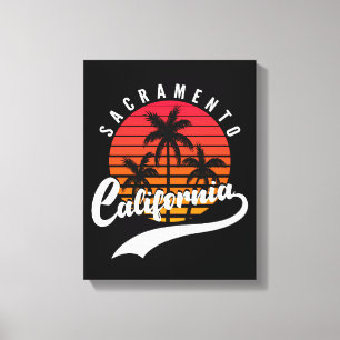 Sacramento Retro Sunset Canvas Print Leinwanddruck