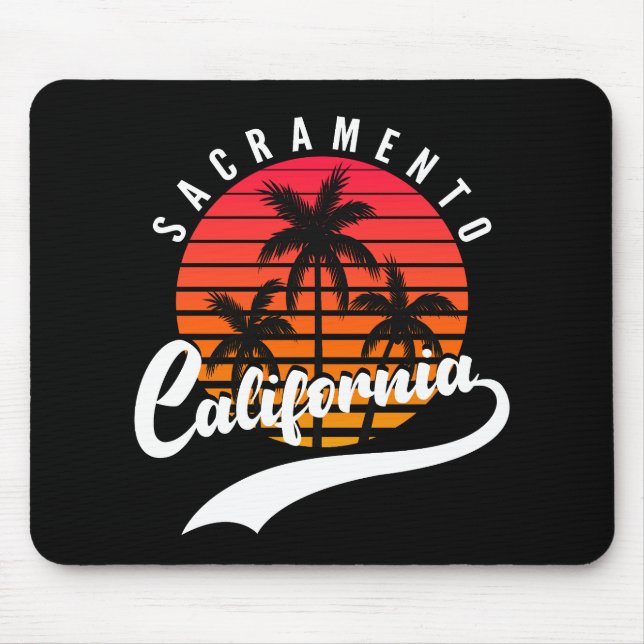 Sacramento Retro Sunset Mouse Pad Mousepad (Vorne)