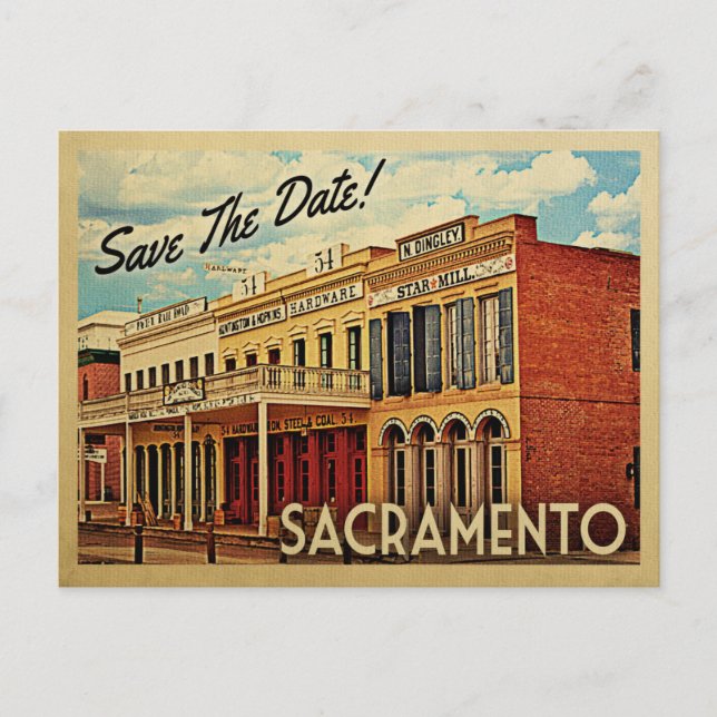 Sacramento Save the Date Kalifornien Ankündigungspostkarte (Vorderseite)