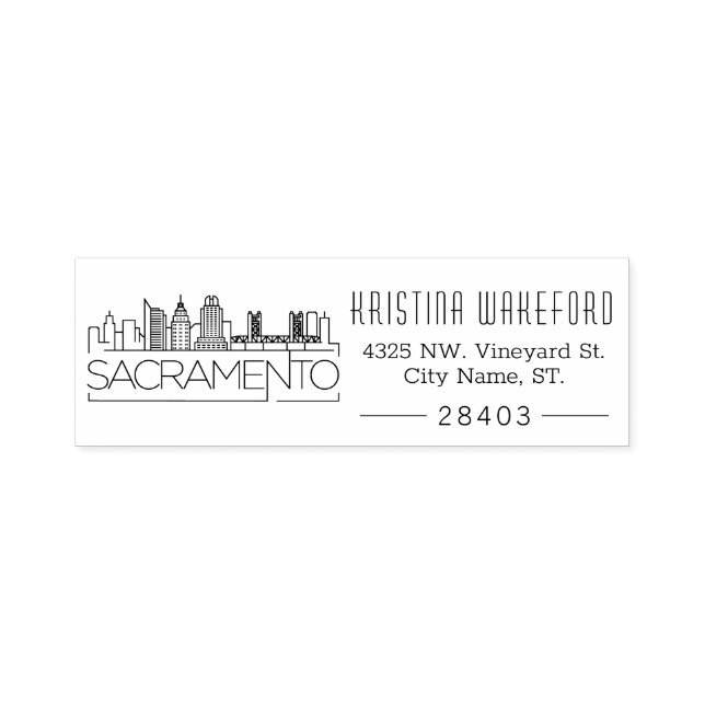Sacramento | Selbstfarbige Briefmarke der benutzer Permastempel (Design)