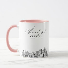 Sacramento Skyline Personalisierte Hochzeitscoffee Tasse