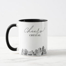 Sacramento Skyline Personalisierte Hochzeitscoffee Tasse