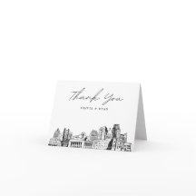 Sacramento Skyline Sketch Blank Danke Karte