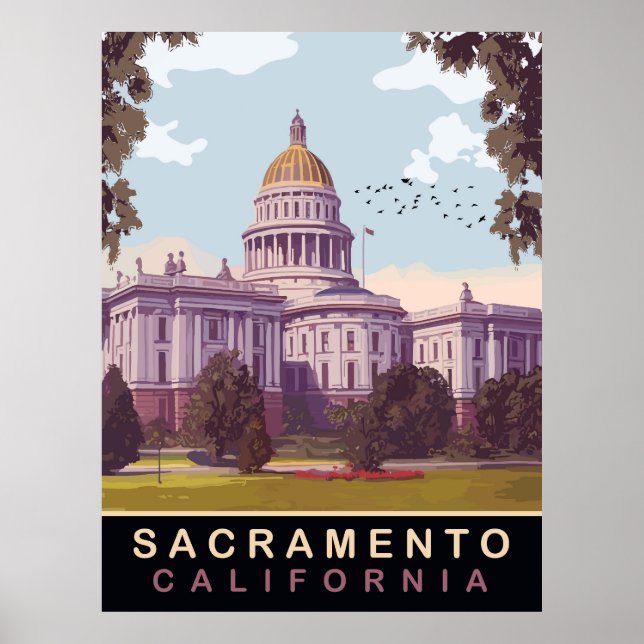 Sacramento, Staat Hauptstadt, Kalifornien, Reisen Poster (Vorne)