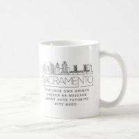 Sacramento Stylized Skyline | Benutzerdefinierter 