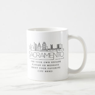 Sacramento Stylized Skyline   Benutzerdefinierter  Kaffeetasse