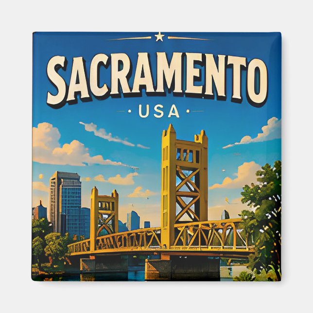 Sacramento Tower Bridge Riverfront  Magnet (Vorne)