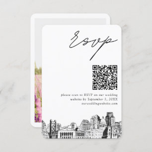 Sacramento Wedding RSVP QR Code Small Begleitkarte