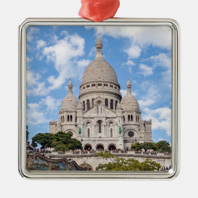 Sacre Coeur auf dem Montmartre-Hügel - Paris, Fran Ornament Aus Metall (Vorne)