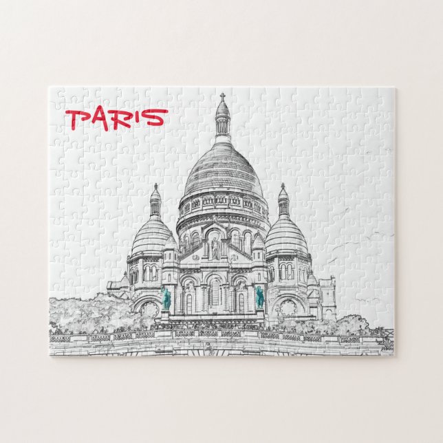 Sacre Coeur Basilica auf dem Montmartre, Paris Puzzle (Horizontal)