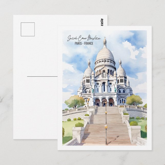 Sacre Coeur Basilika Paris Ristorante La Lanchetta Postkarte (Vorne/Hinten)