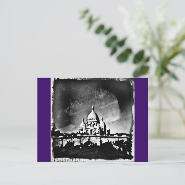 Sacre Coeur BW Postkarte (Stehend Vorderseite)